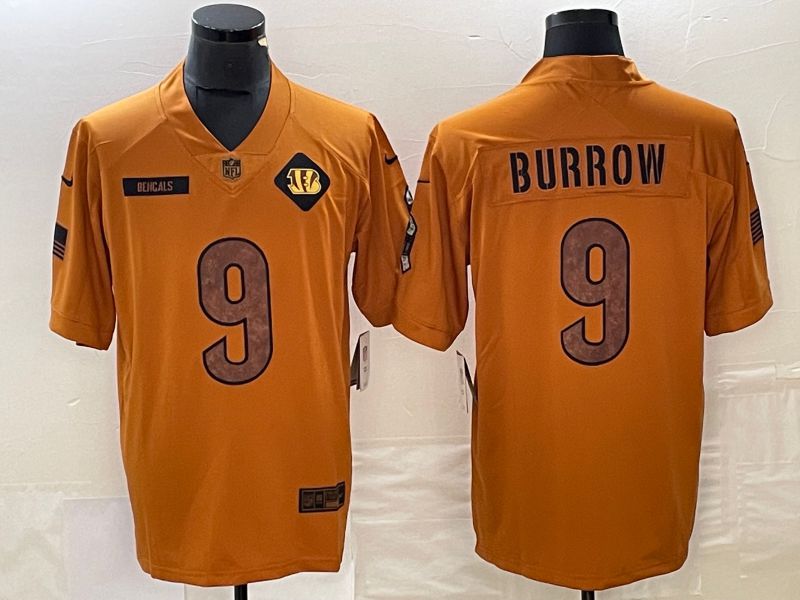 Men Cincinnati Bengals #9 Burrow brown Nike 2023 Salute To Service Limited NFL Jersey->arizona cardinals->NFL Jersey